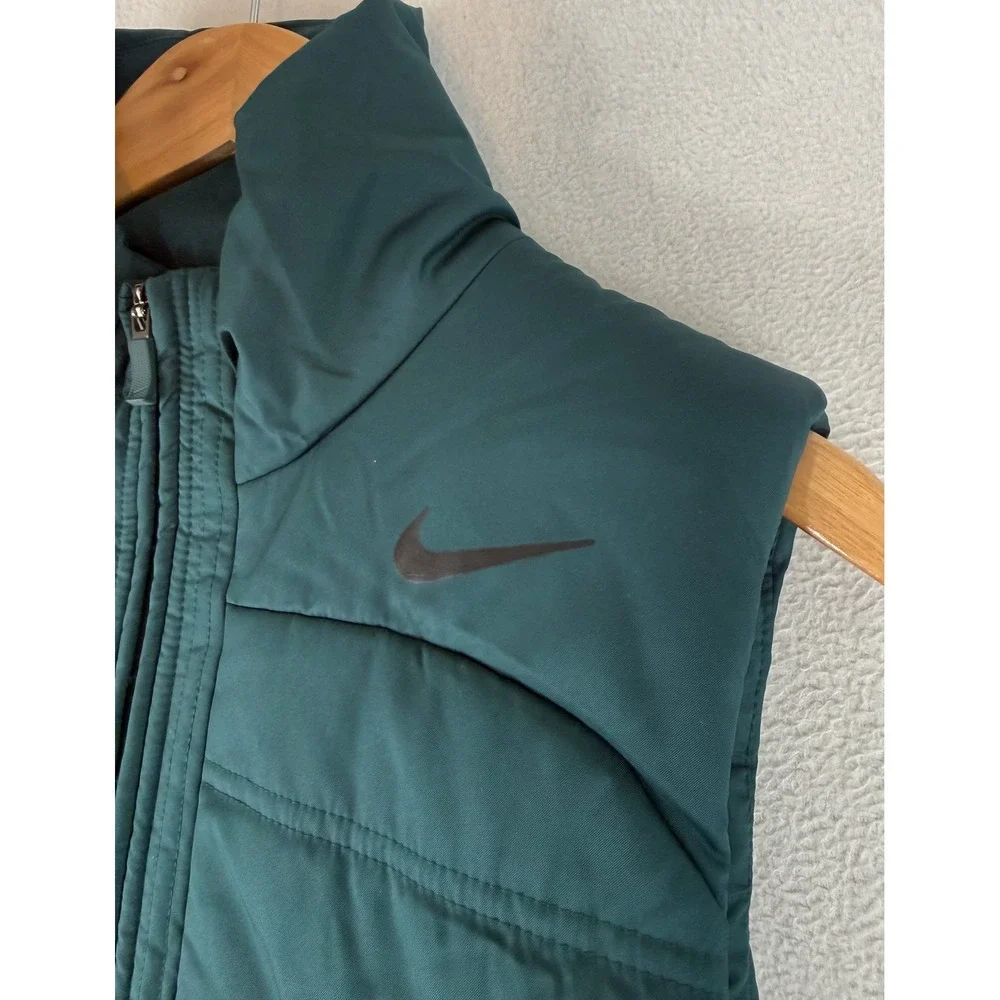 Nike Repel Puffer Vest Women XL Teal Green Quilted Full Zip 930359-372